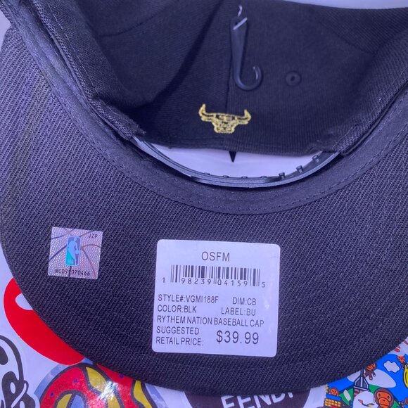 NBA Chicago Bulls Ultra Game Hat Black/Gold Adjustable Snapback OSFM - Picture 3 of 10